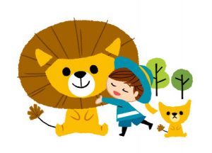 ライオンの親子と子供のイラスト 動物 イラストレーター今瀬のりお 動物 のりもの 子供のイラスト