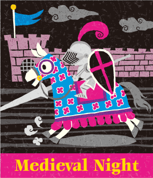 騎士と馬のイラスト